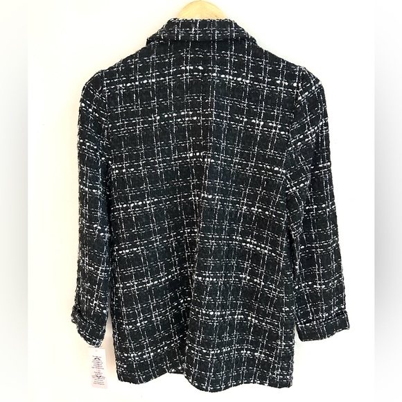 Nanette Lepore Black and White Metallic Tweed Blazer Jacket NWT New- Size Small - Picture 4 of 10